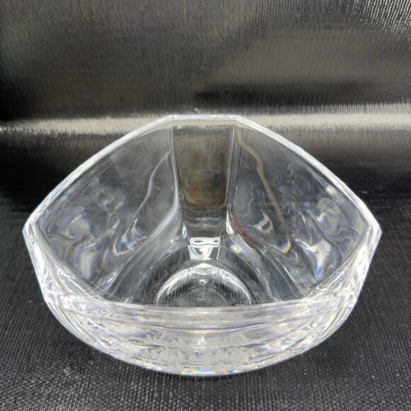 Tiffany & Co New York Etched Six Panel Hexagonal Crystal Glass Bowl Dish Signed - Picture 8 of 12